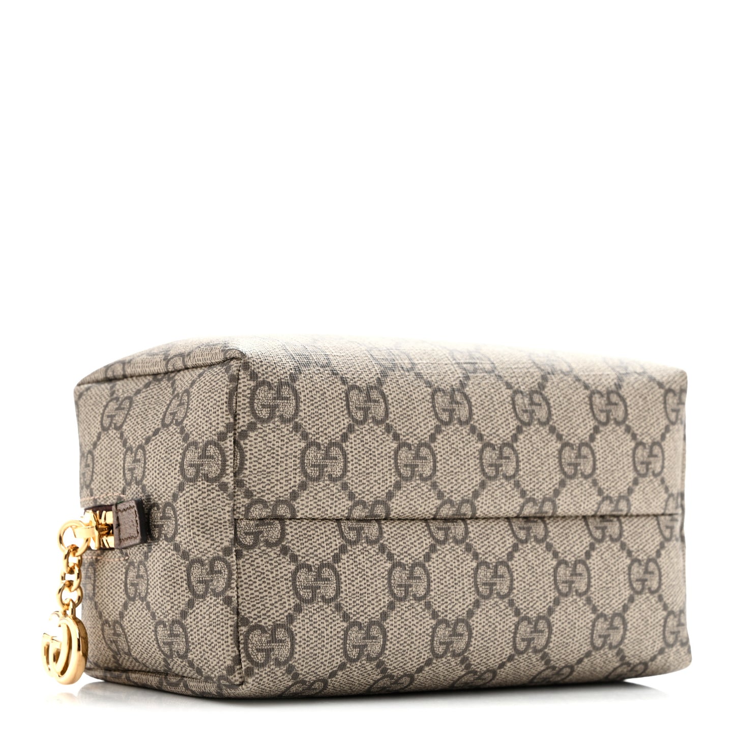 Soft GG Supreme Monogram Calfskin Medium Ophidia Cosmetic Case Beige Ebony New Acero