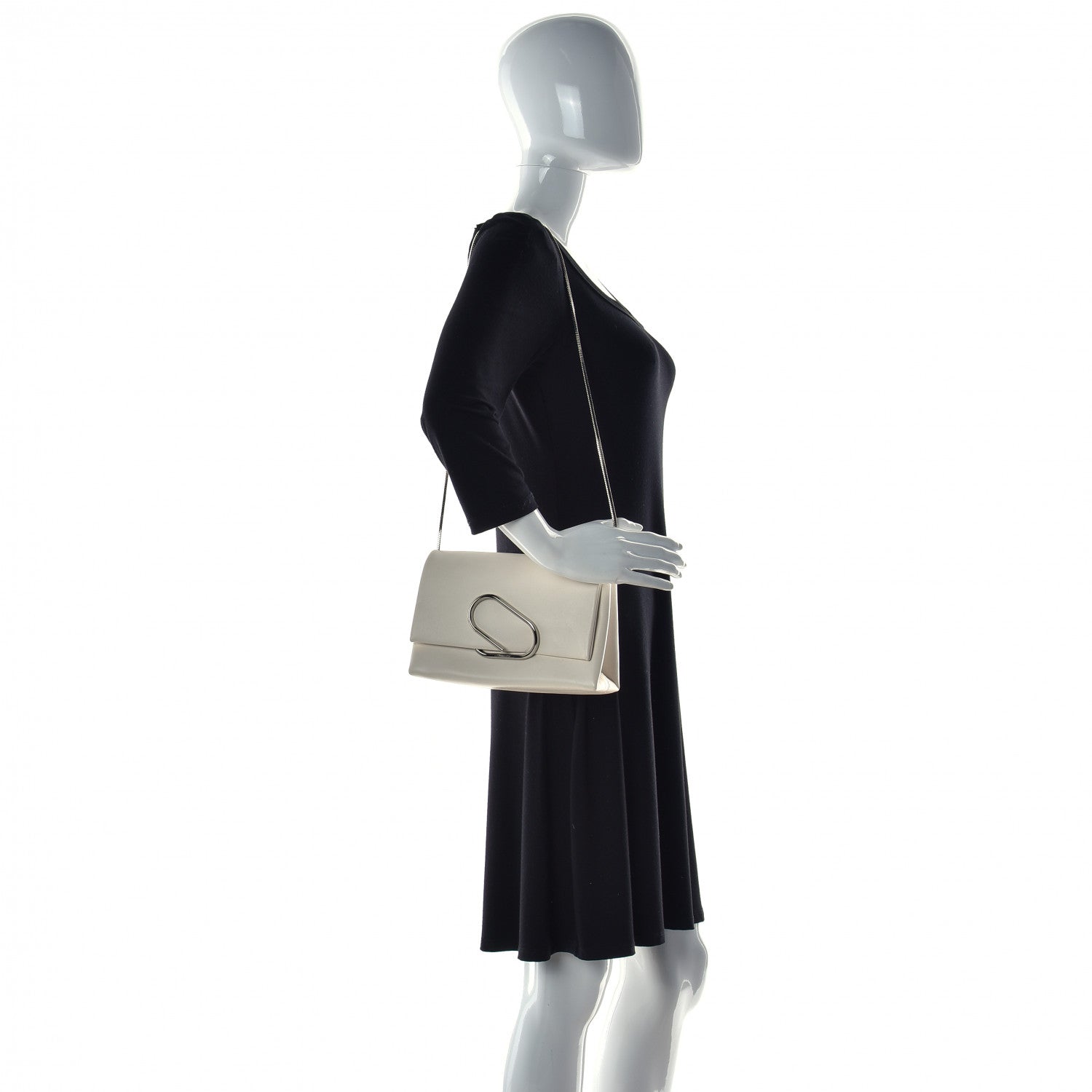 3.1 Phillip Lim Calfskin Alix Soft Flap Clutch White 3 of 14