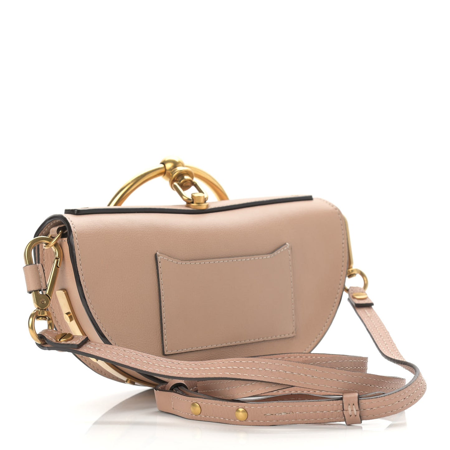 Calfskin Small Nile Bracelet Minaudiere Bag Biscotti Beige