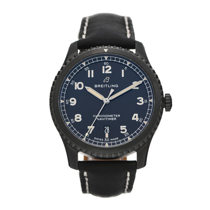 Breitling PVD Stainless Steel Calfskin 41mm Navitimer 8 Automatic Watch Blue M17314 1 of 5