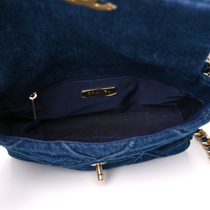 Chanel Denim Quilted Medium Chanel 19 Flap Blue 5 of 10