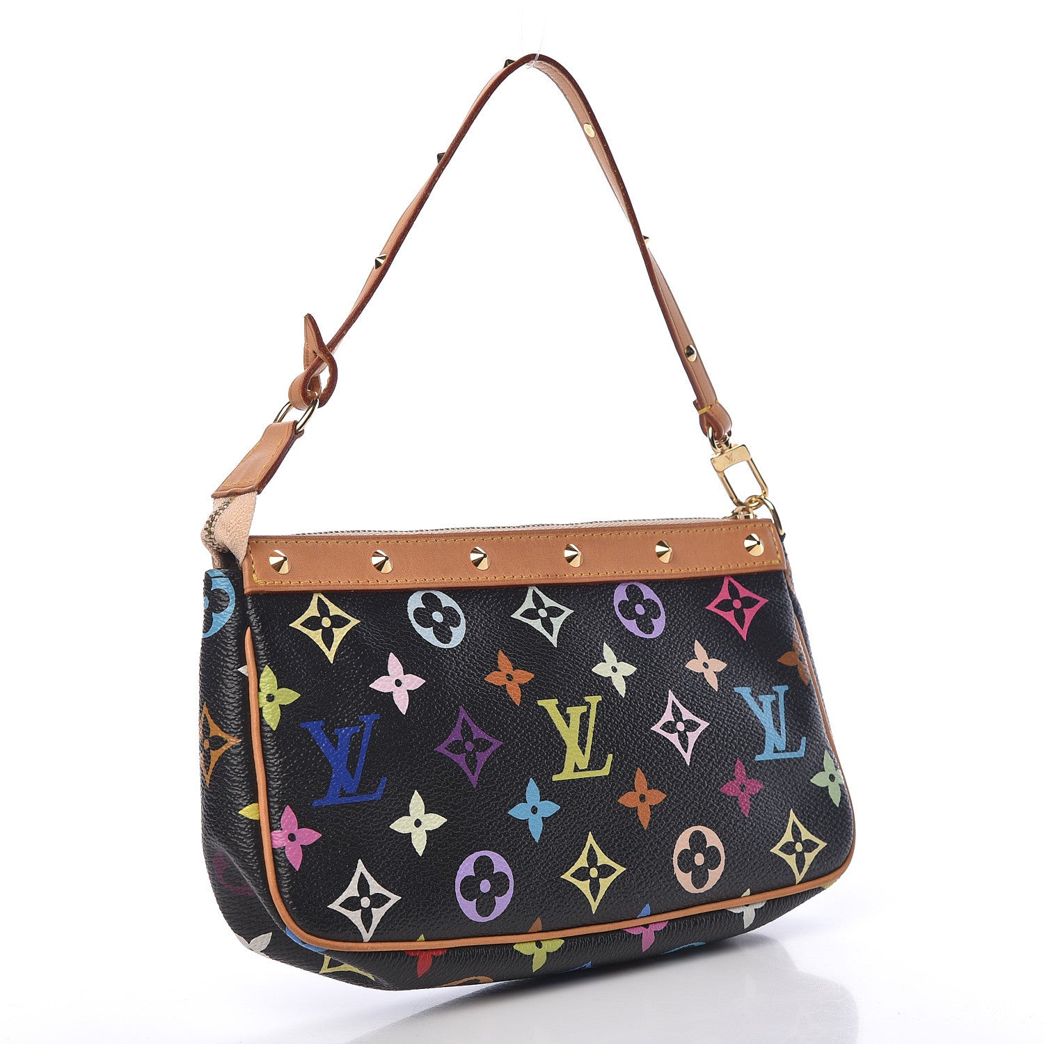 Louis Vuitton Monogram Multicolor Pochette Accessories Black 3 of 13
