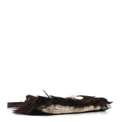 Fendi Wool Knit Fur Baguette Beige Brown Multicolor 3 of 9