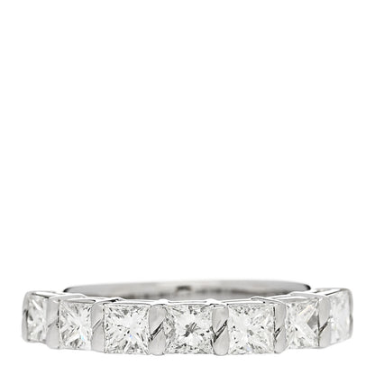 Parker & West by FASHIONPHILE Platinum Diamond 1.00ct Princess Cut Half Eternity Band Ring 49 4.75 1 of 10