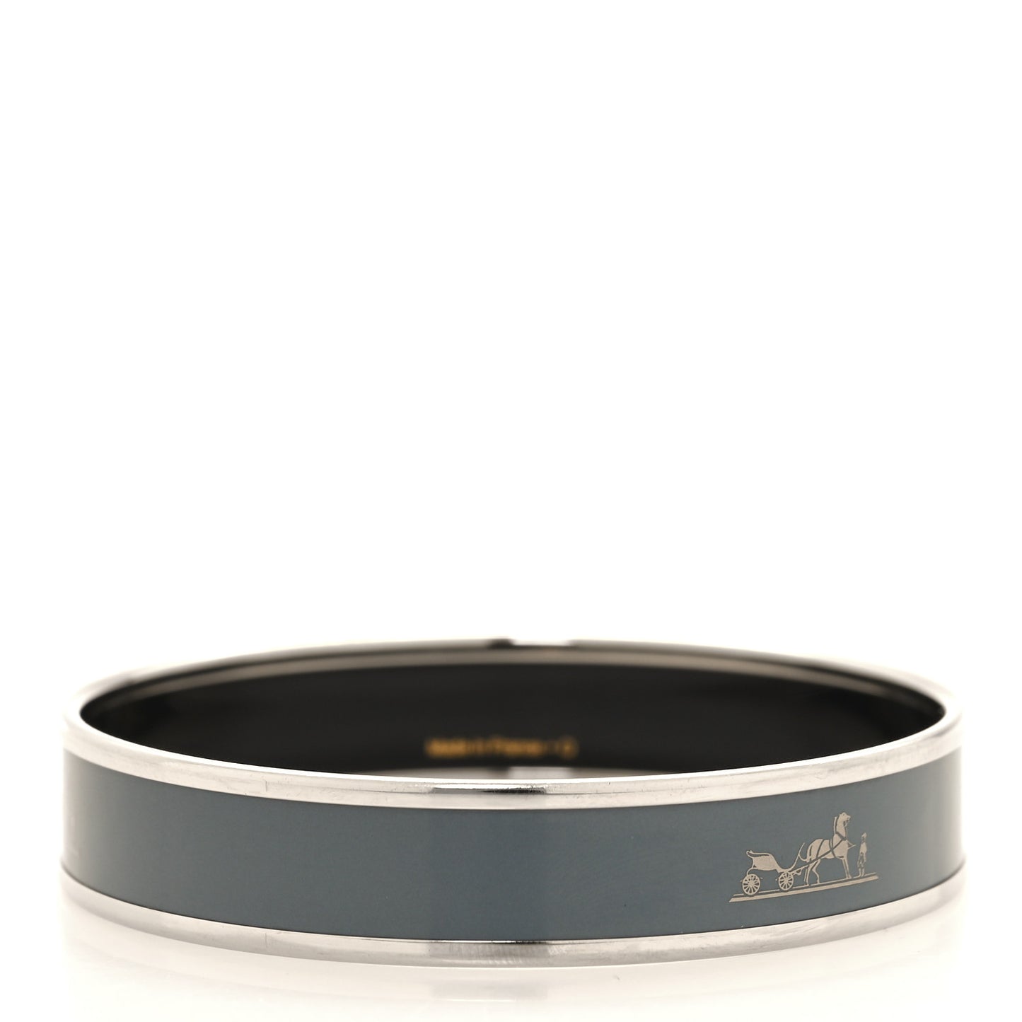 Enamel Printed Wide Caleche Bracelet 70 Gris Macadam