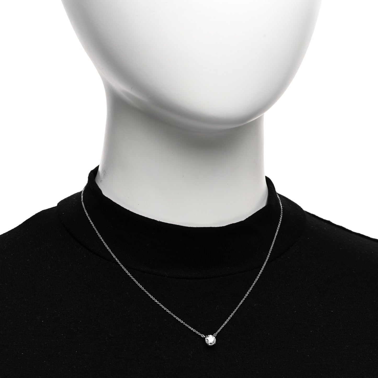 Platinum Diamond .79ct Solitaire Pendant Necklace