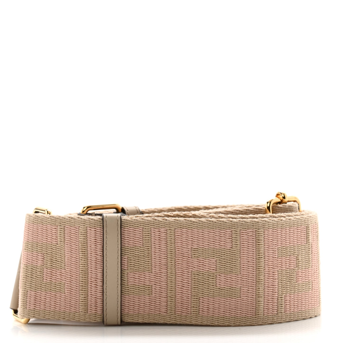 Jacquard Ribbon Vitello King FF Bi-Color Intreccio Adjustable Strap You Beige Pink