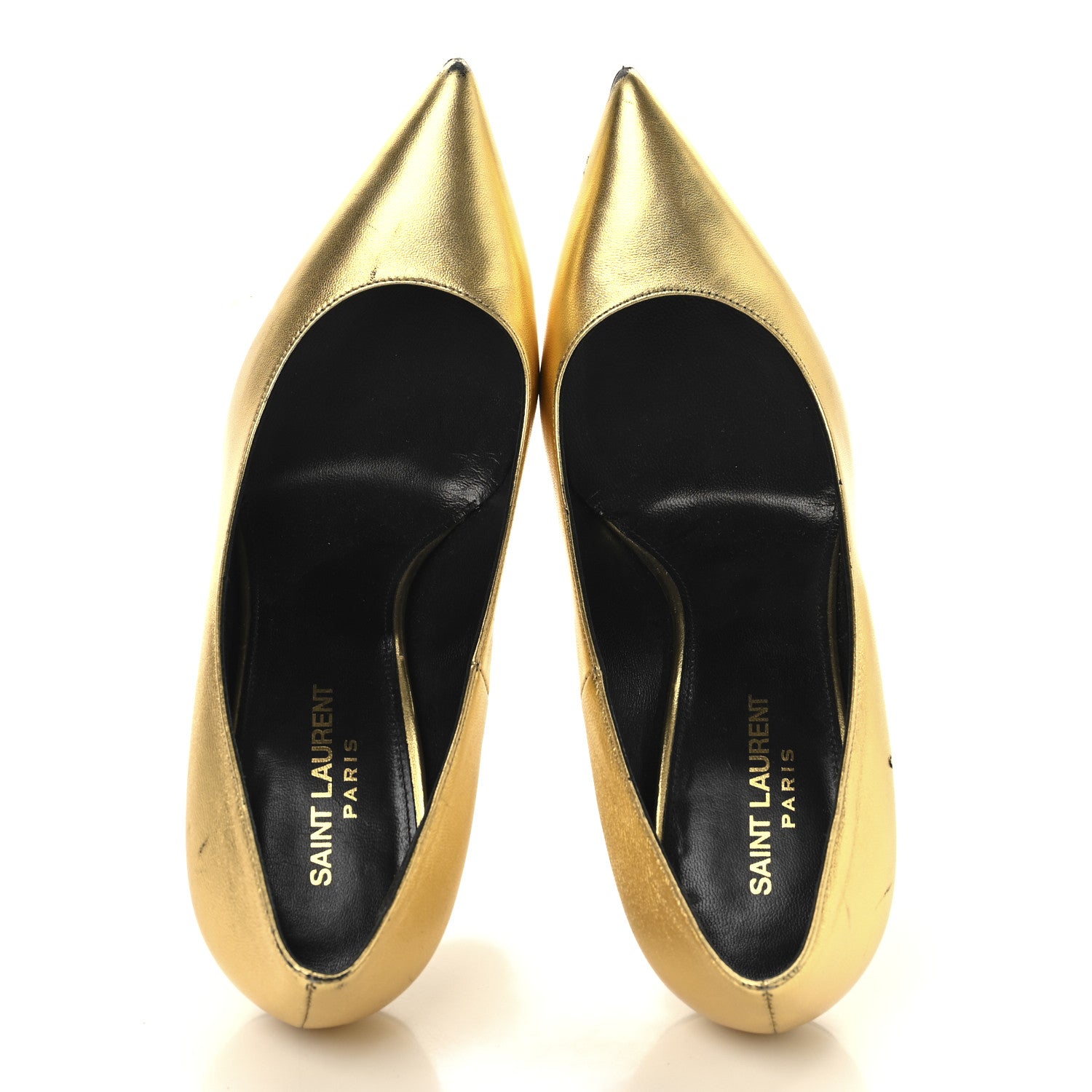 Saint Laurent Metallic Calfskin Opyum 100 Pumps 39 Gold 2 of 13