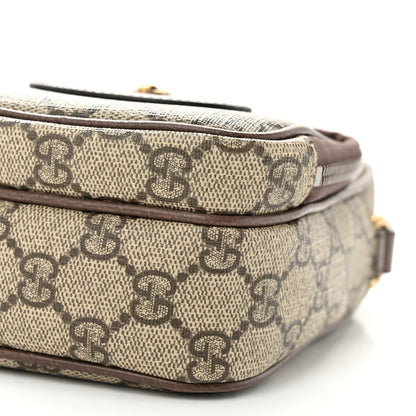 Gucci GG Supreme Monogram Mini Neo Vintage Double Zip Messenger Bag Beige New Acero Crop 10 of 10