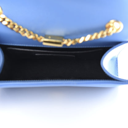 Saint Laurent Grain De Poudre Small Classic Monogram Kate Satchel Blue Clair 5 of 12