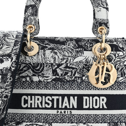 Christian Dior Canvas Toile De Jouy Embroidered Medium Lady D-Lite 8 of 12