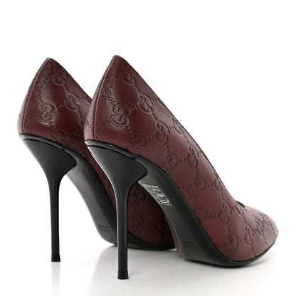 Gucci Guccissima Soft GG Peep Toe Heels 37.5 Chocolate 4 of 16