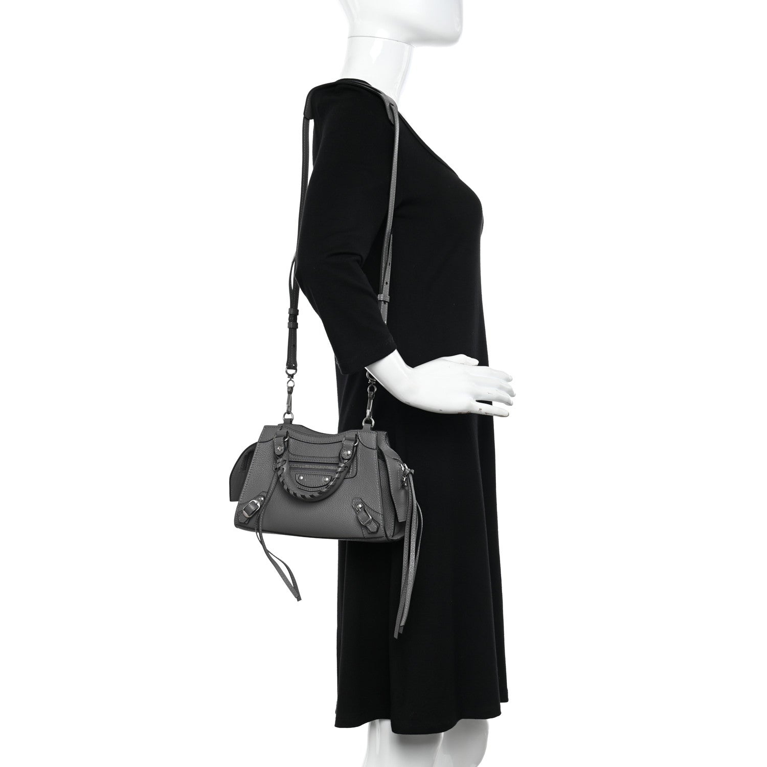 Balenciaga Grained Calfskin Neo Classic Silver Hardware Mini City