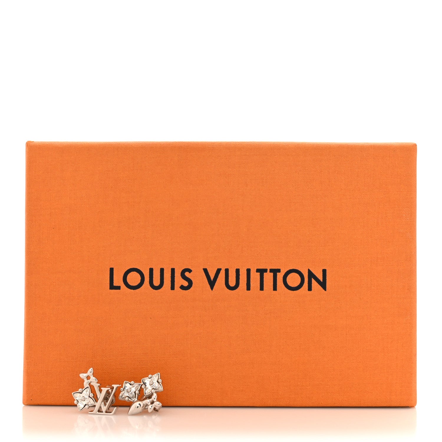 Louis Vuitton Metal Crystal Loulougram Earrings Silver 7 of 7