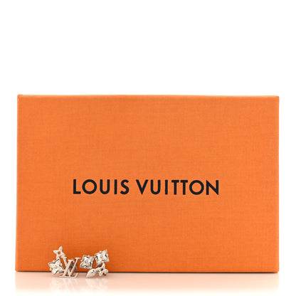 Louis Vuitton Metal Crystal Loulougram Earrings Silver 7 of 7