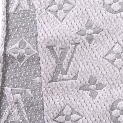Louis Vuitton Wool Silk Logomania Scarf Pearl Grey 4 of 5