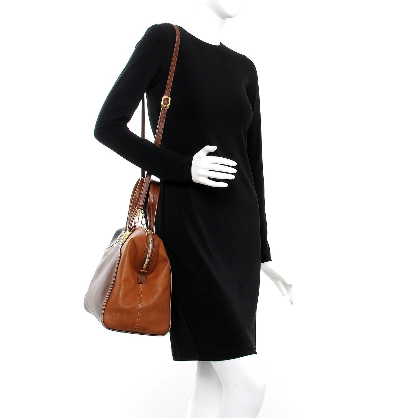 Capra Vitello Saddle Colorblock Large Chameleon Tote Moro Biscotto
