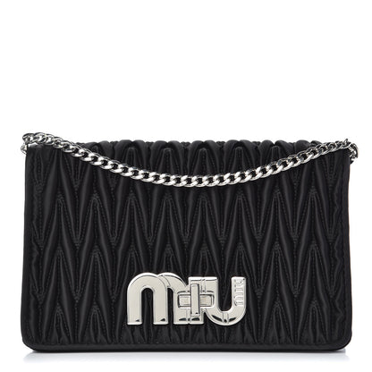 Miu Miu Tessuto Matelasse Delice Miu Logo Bag Black 1 of 9
