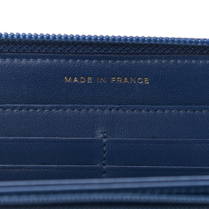 Chanel Lambskin Quilted Boy Zip Around Wallet Blue 7 of 10