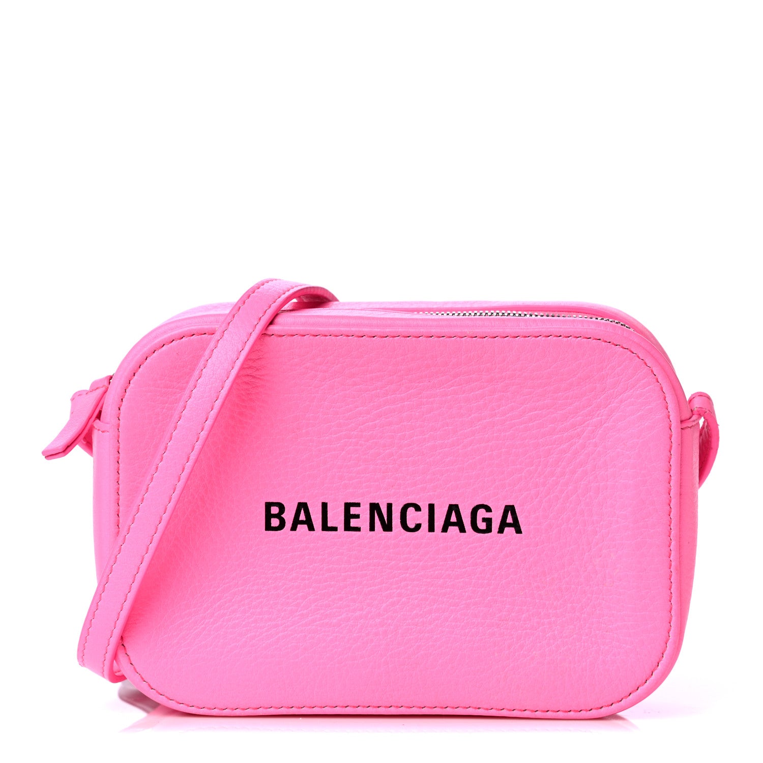 Balenciaga Calfskin Logo XS Everyday Camera Bag Neon Pink 1 of 4