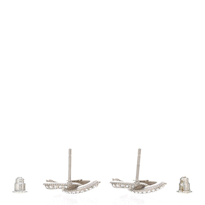Chanel Enamel Crystal CC Earrings Silver 3 of 4