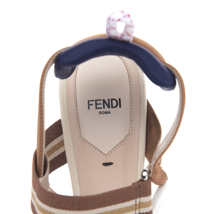 Fendi Technical Mesh Colibri Slingback High-Heel Pumps 39.5 Brown Natural Multicolor 6 of 8