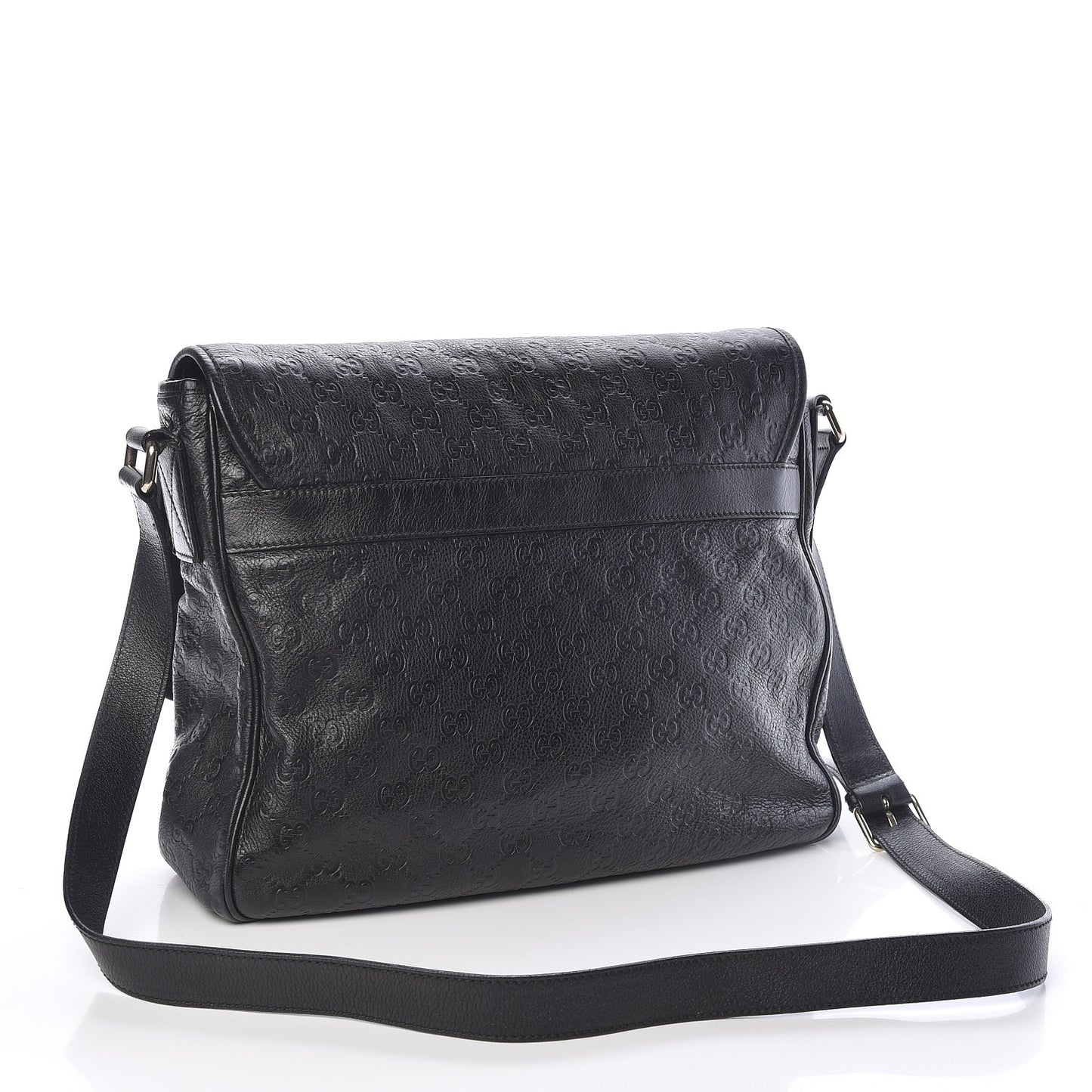 Guccissima Medium Flap Messenger Bag Black