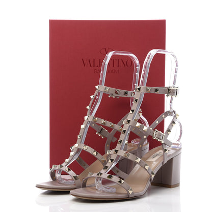 Valentino Garavani Calfskin Rockstud 60mm City Sandals 40.5 Poudre 8 of 8