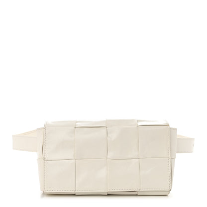 Bottega Veneta Paper Calfskin Intrecciato Cassette Belt Bag White 1 of 11