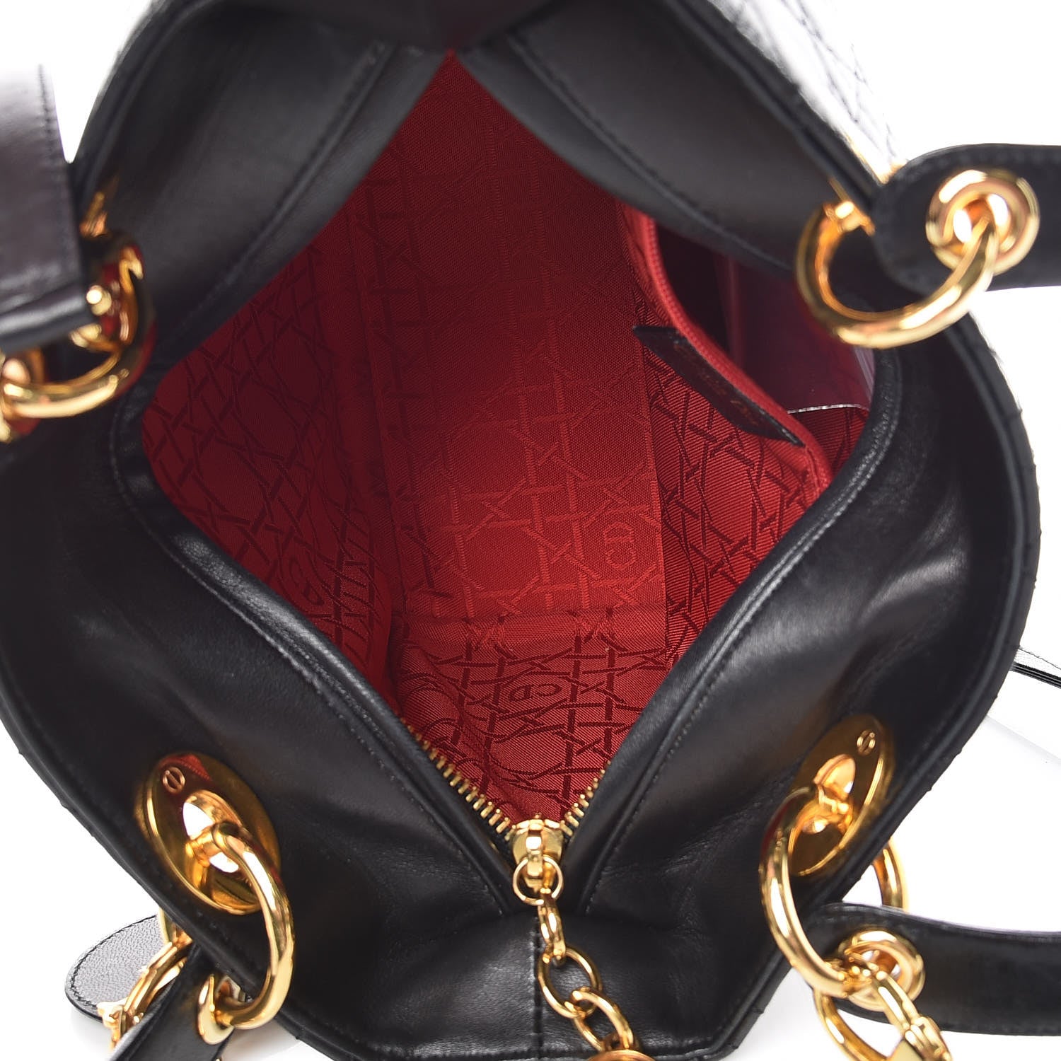 Christian Dior Lambskin Cannage Medium Lady Dior Black 6 of 14