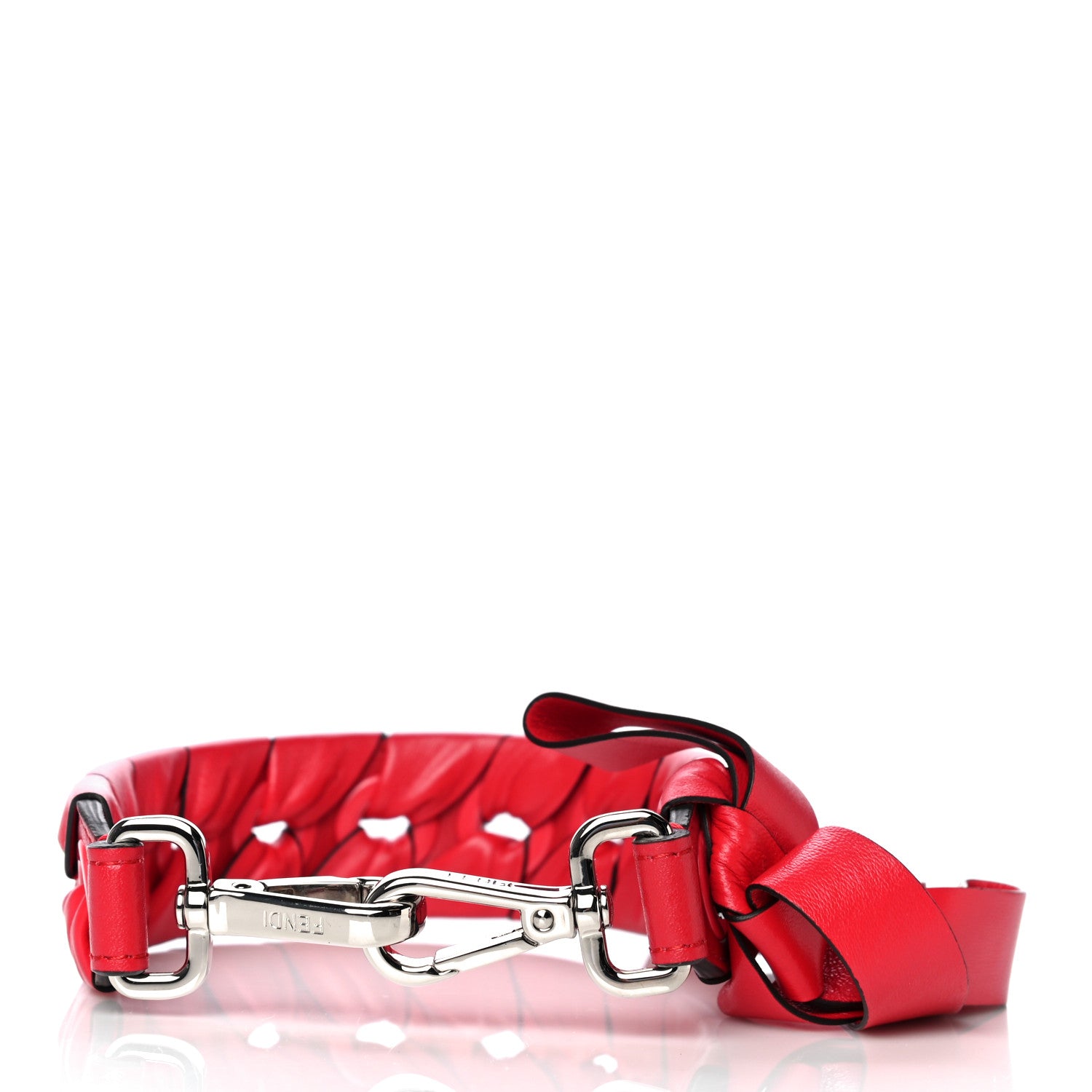 Fendi Vitello Liberty Shiny Nappa Lace Up Bow Mini Strap You Fiamma 6 of 8