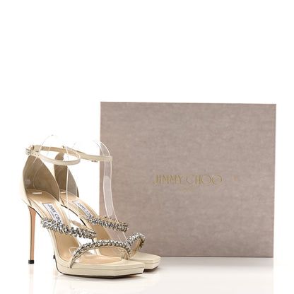 Jimmy Choo Calfskin Crystal Bing 105 Sandals 40 Latte 9 of 9