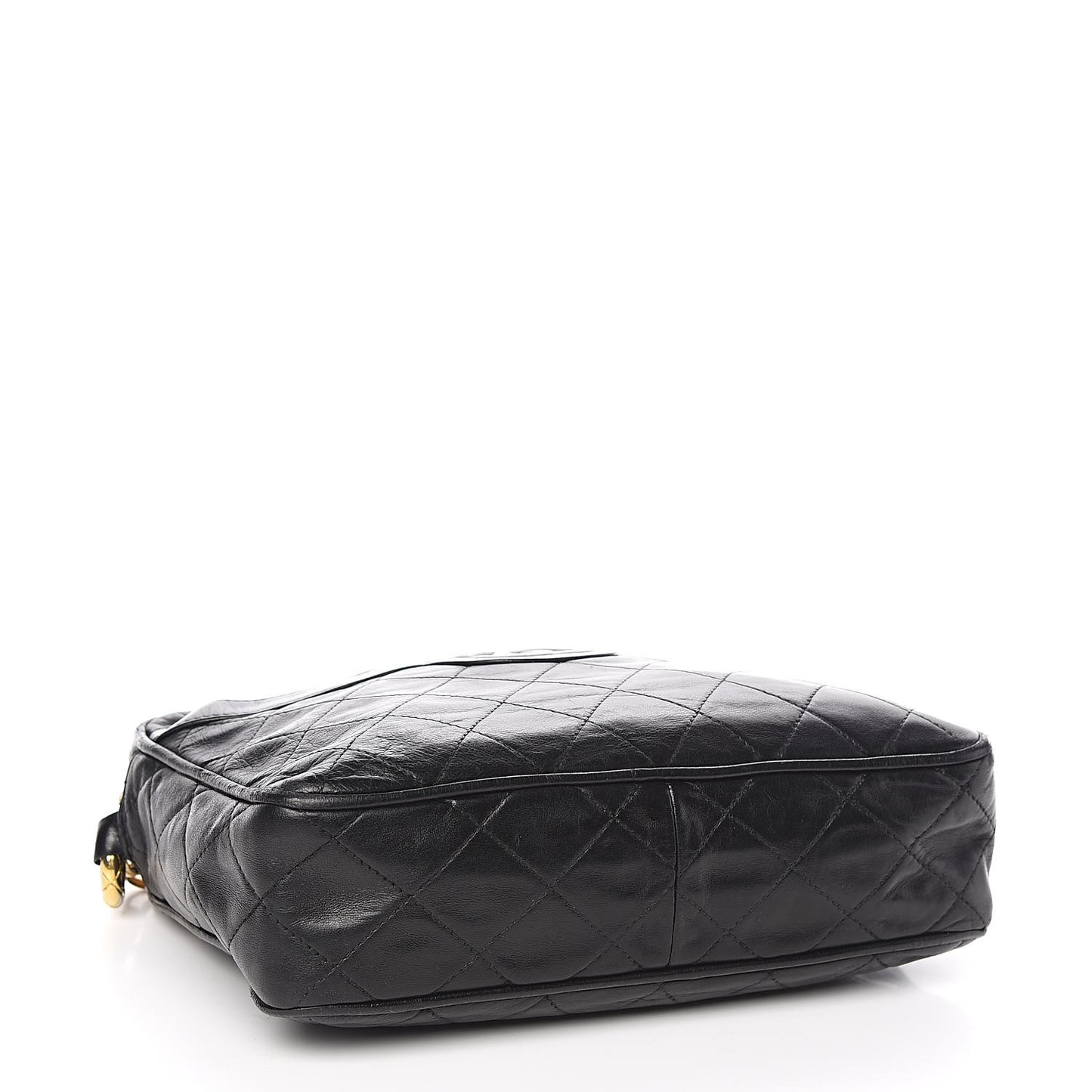 Lambskin Quilted CC Tassel Camera Case Black