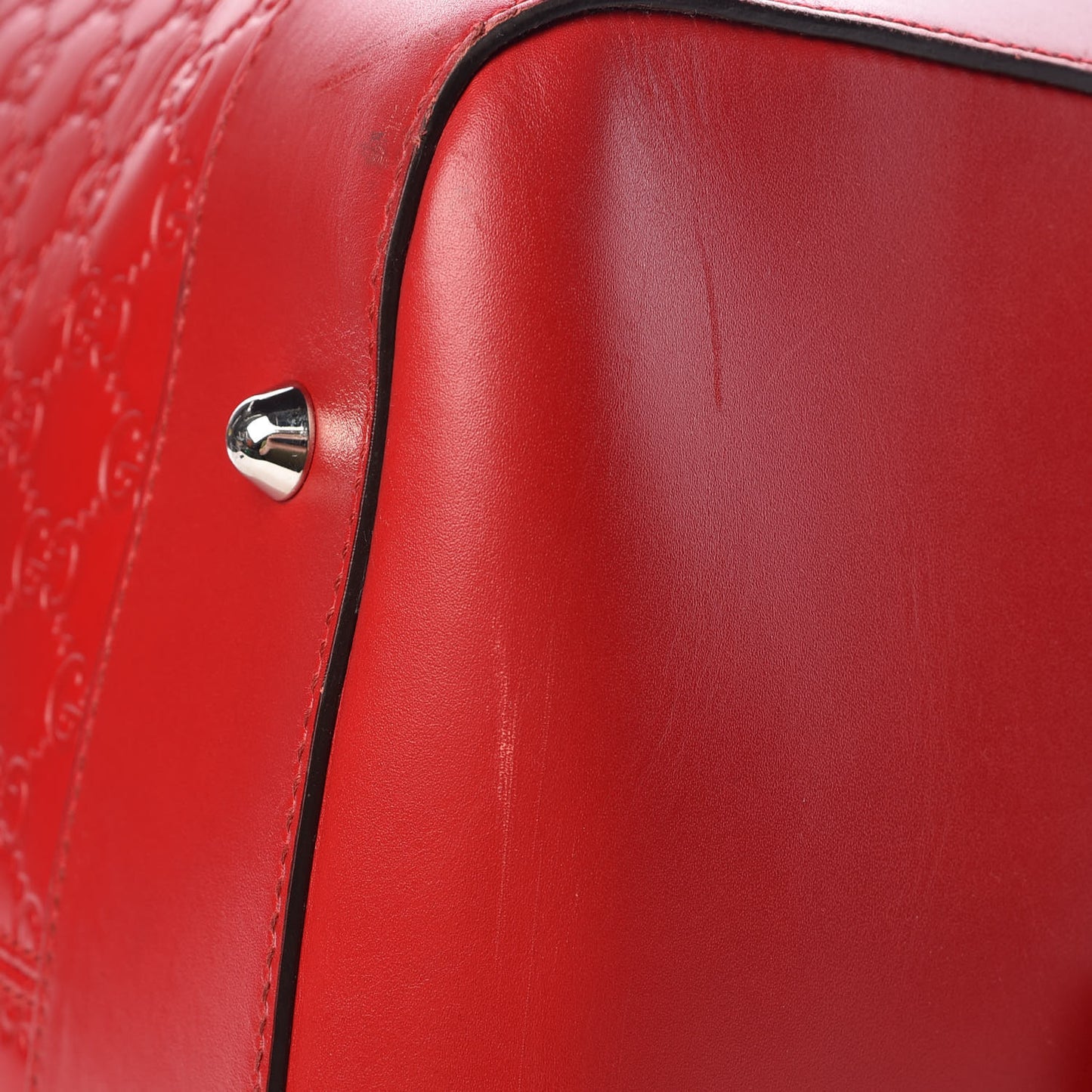 Guccissima Signature Large Duffle Hibiscus Red