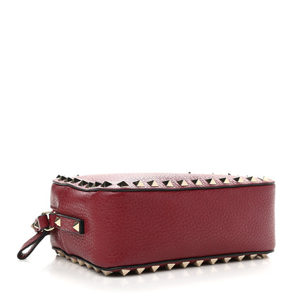 Valentino Garavani Pebbled Calfskin Rockstud Camera Crossbody Bag Rubino 4 of 8