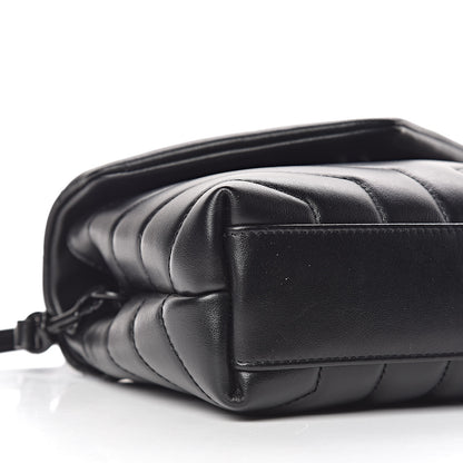 Saint Laurent Calfskin Y Quilted Monogram Toy Loulou Crossbody Bag Black 10 of 11