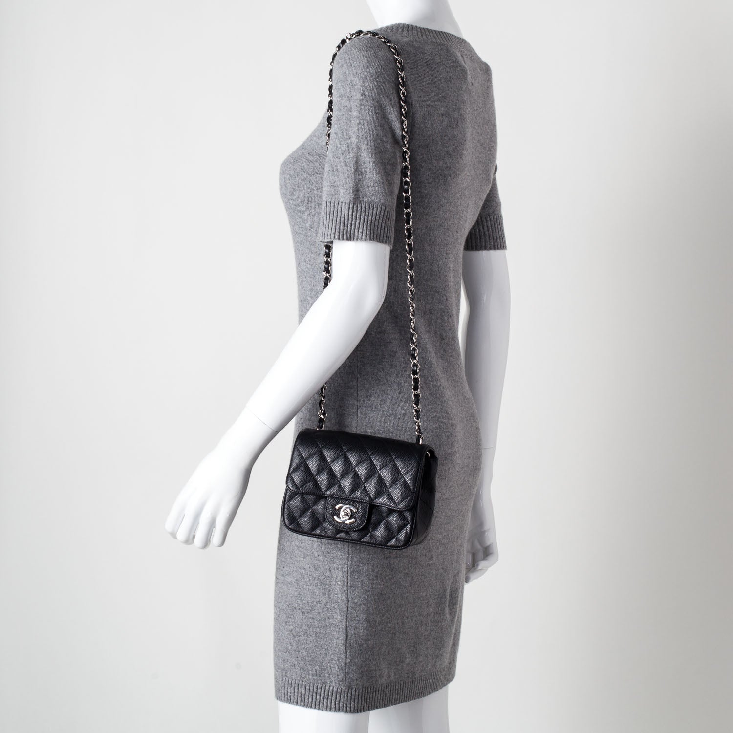 Chanel Caviar Quilted Mini Flap Black SHW 2 of 11