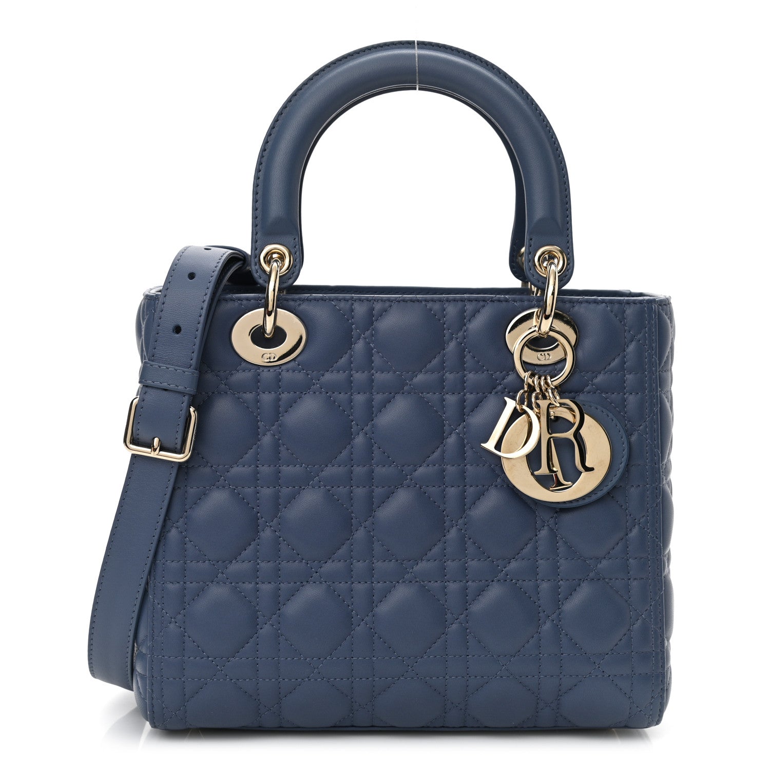 Christian Dior Lambskin Cannage Medium Lady Dior Blue 1 of 10