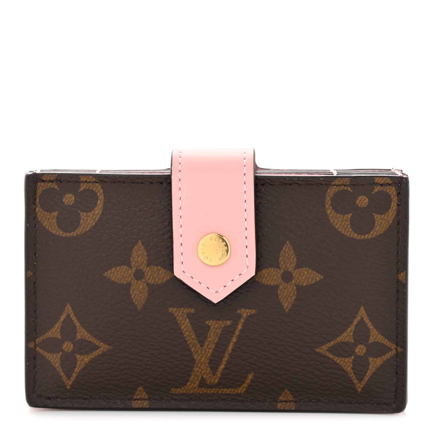 Monogram Gusset Card Holder Rose Ballerine