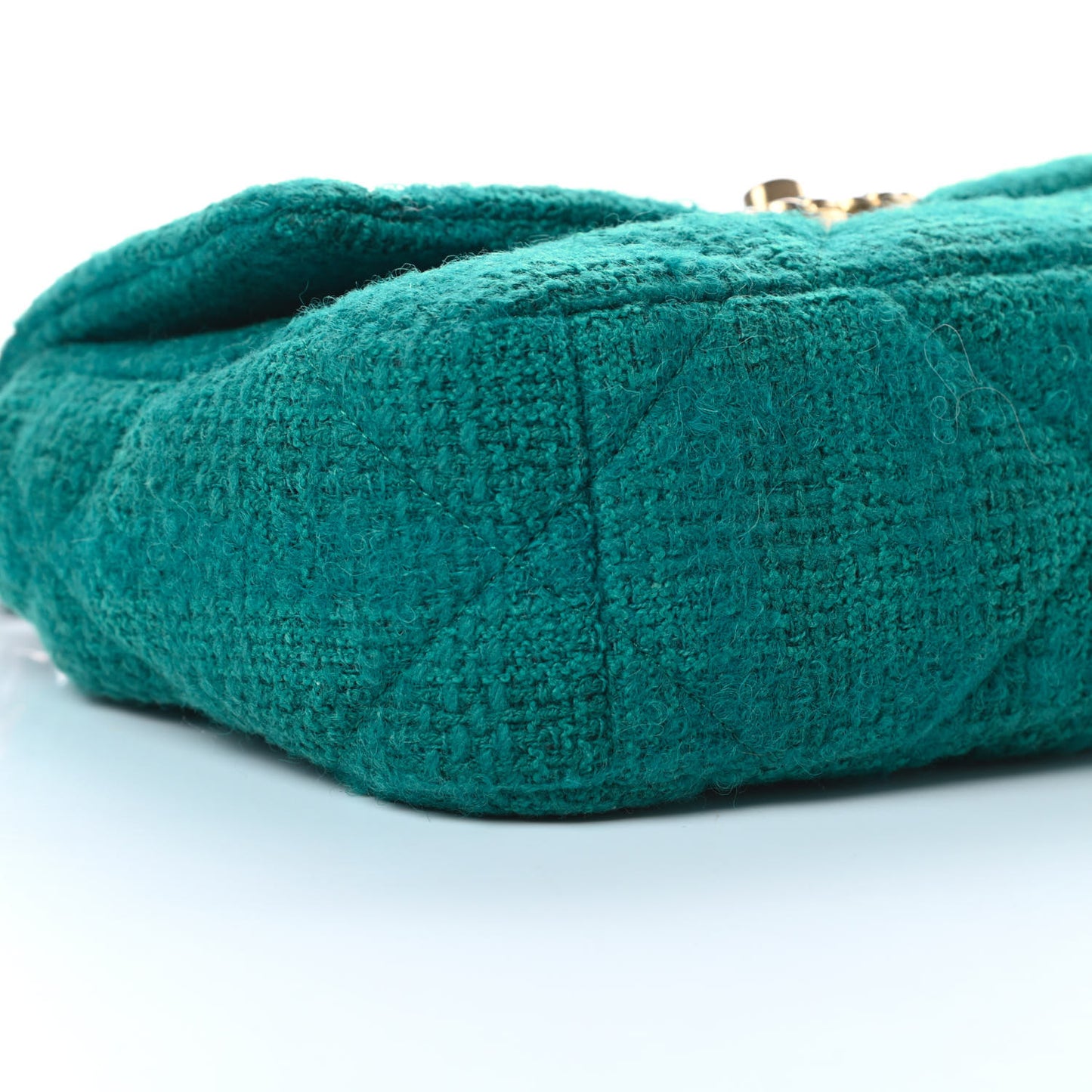 Tweed Quilted Medium Chanel 19 Flap Green