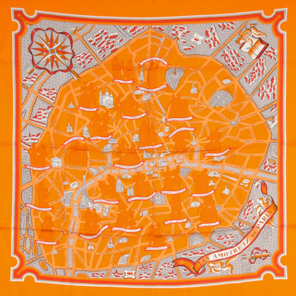 Hermes Silk Les Amoureux de Paris Scarf 90 1 of 6