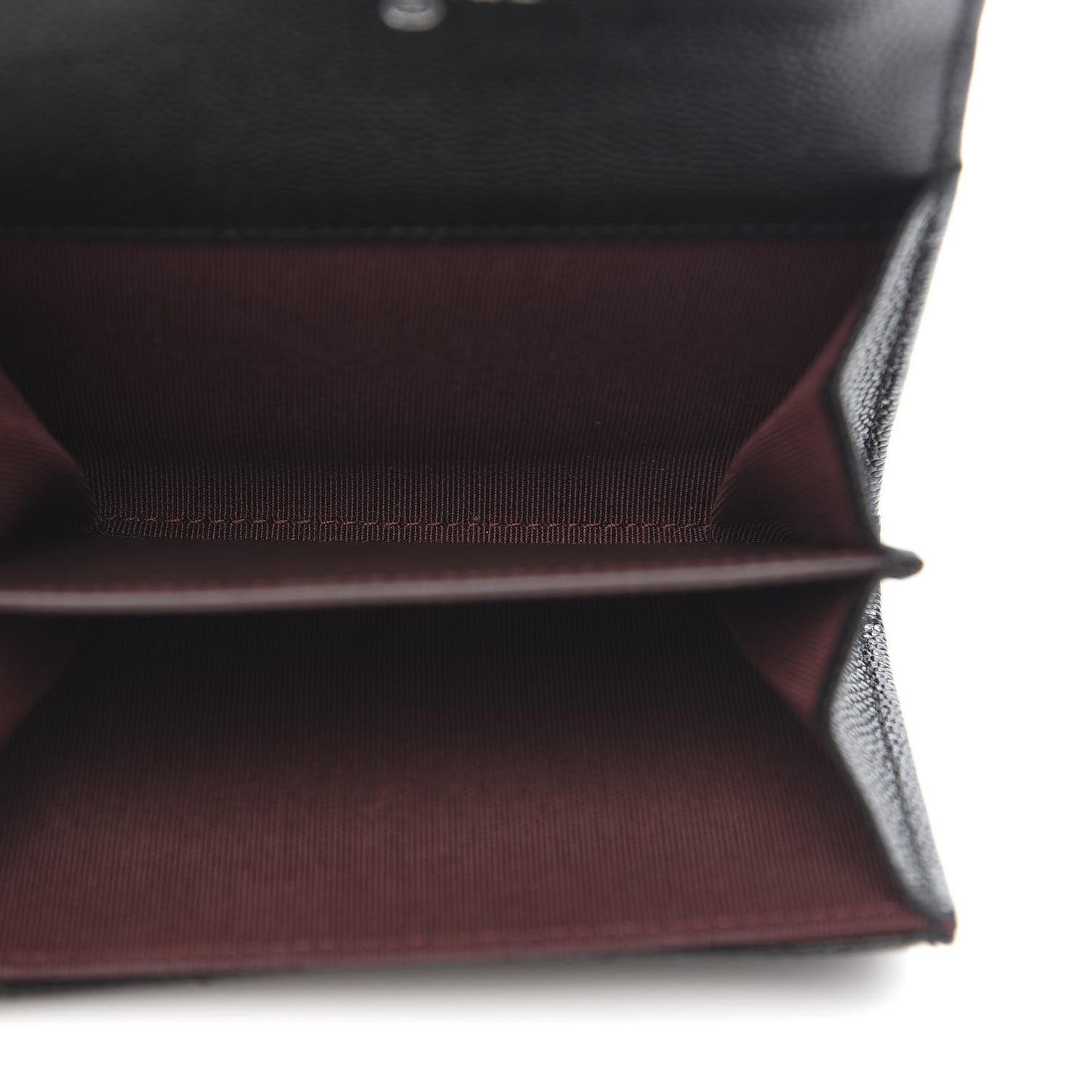 Caviar Quilted Flap Card Holder Wallet Black
