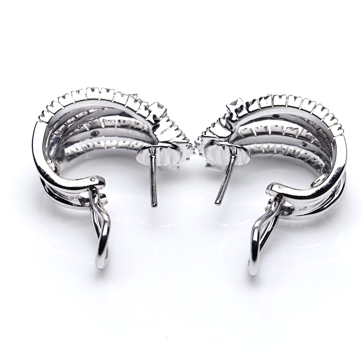 Damiani 18K White Gold Diamond Notte Di San Lorenzo Earrings 5 of 6