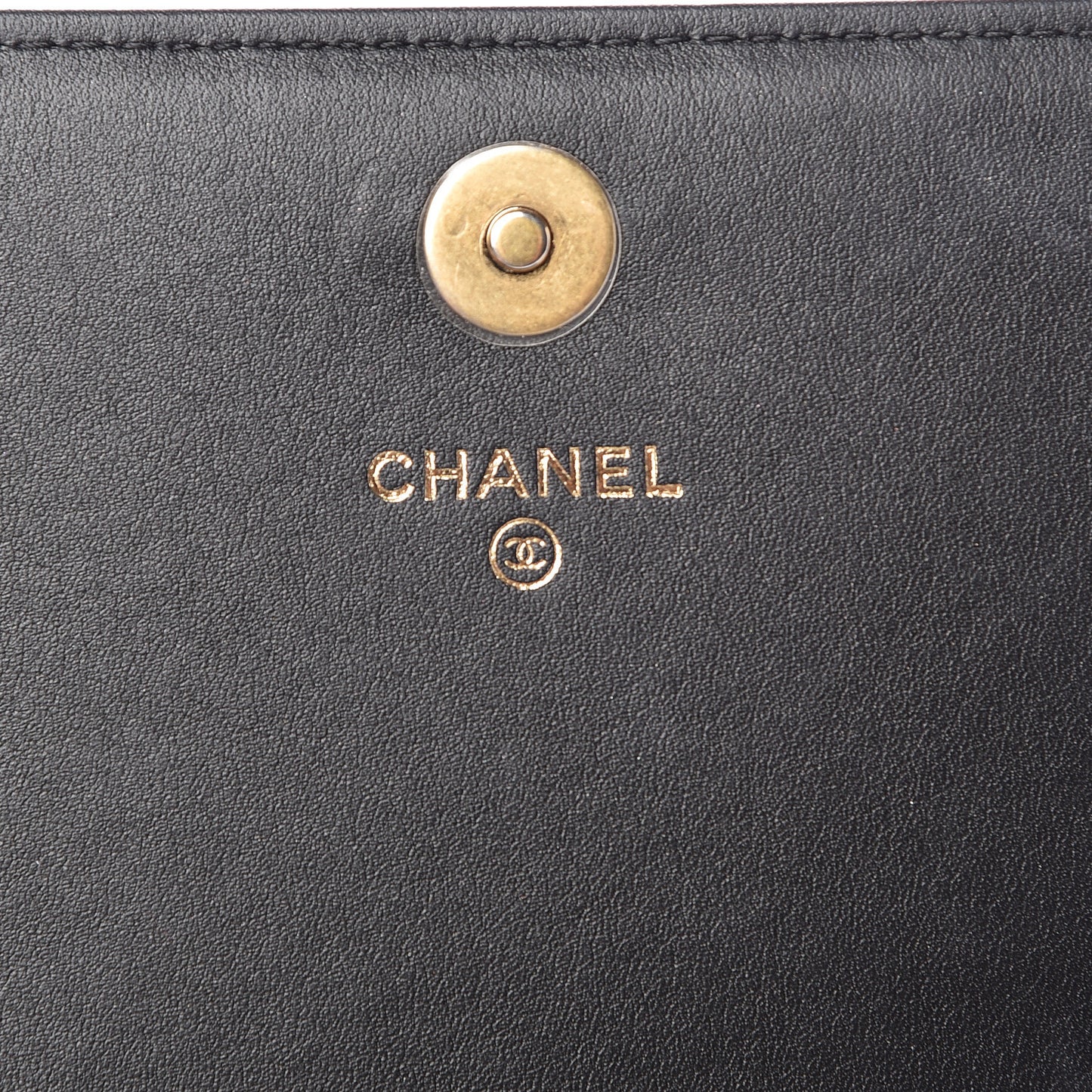 Calfskin Quilted Boy Square Wallet on Chain WOC Black