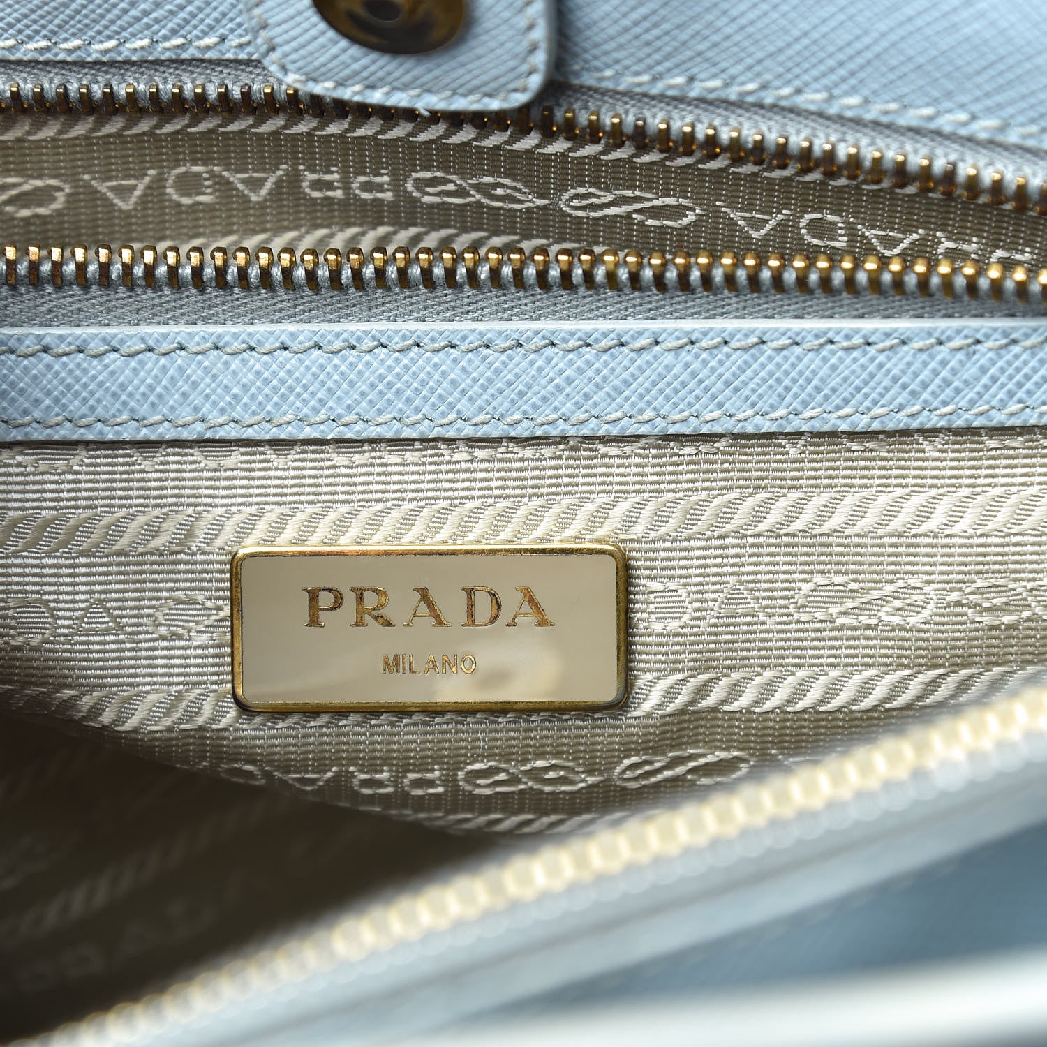 Prada Saffiano Lux Medium Tote Lago 6 of 18