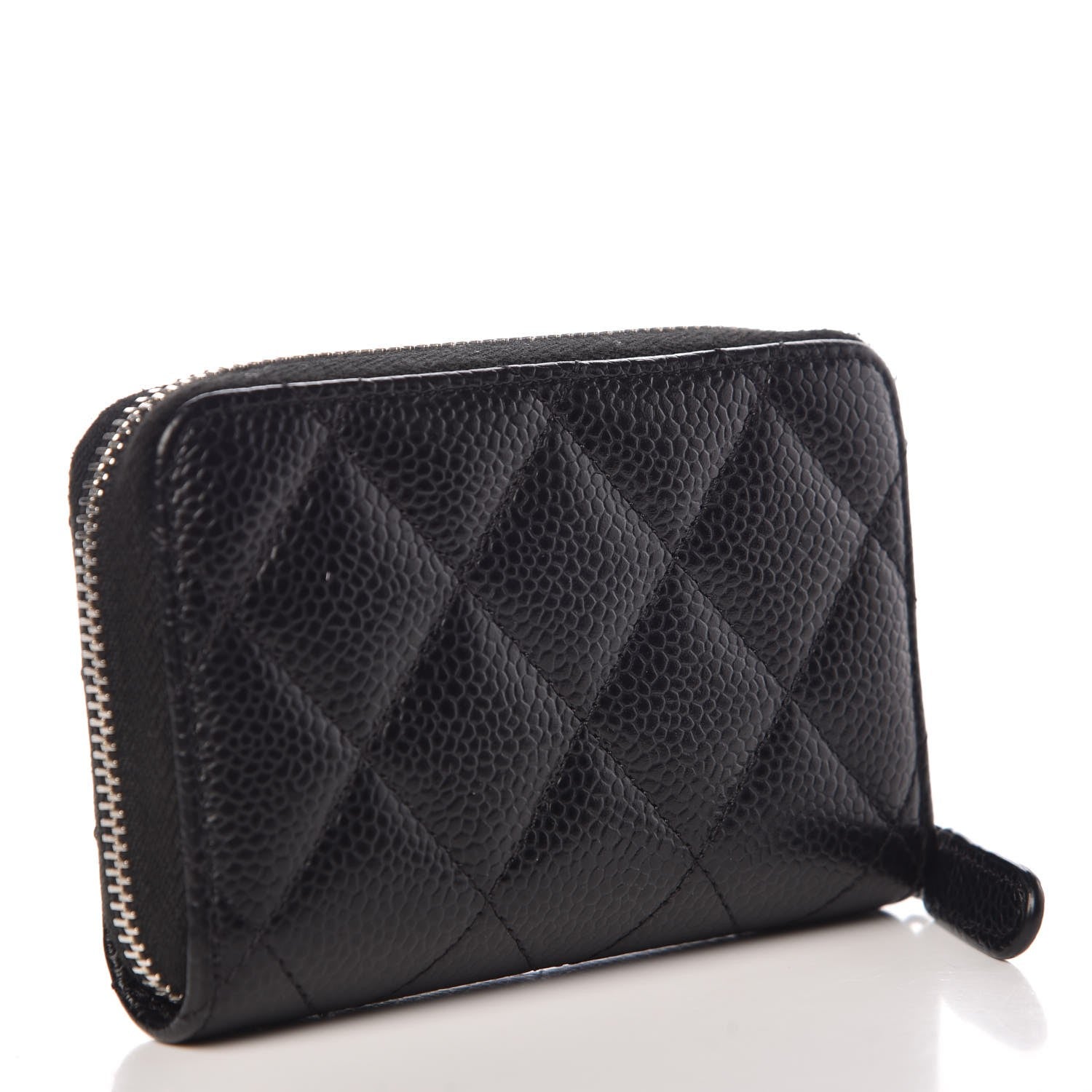 Chanel Caviar Quilted Zip Coin Purse Black 3 of 8