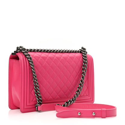 Chanel Lambskin Quilted New Medium Boy Flap Pink 3 of 11