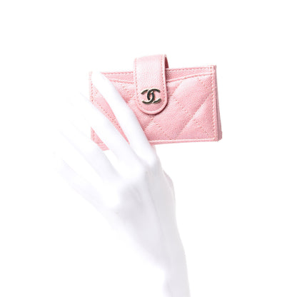 Chanel Iridescent Caviar Quilted Gusseted Card Holder Pink 2 of 8