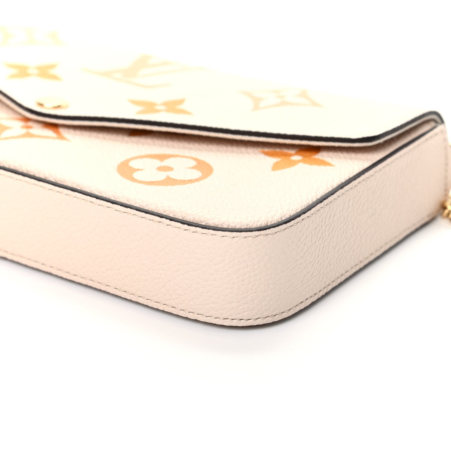 Louis Vuitton Empreinte Monogram Giant By The Pool Felicie Pochette Chain Wallet Cream Saffron 9 of 10