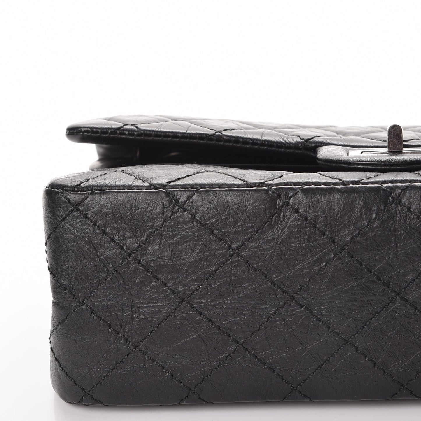 Aged Calfskin Quilted 2.55 Reissue 225 Flap Black